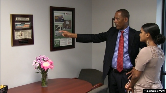 Tashitaa Tufaa, owner, CEO and president of Metropolitan Transportation Network Inc., at the company's headquarters, in Fridley, Minnesota, Aug. 9, 2017.