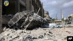 Знищена машина швидкої допомоги Сирійської цивільної оборони 