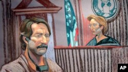 A courtroom sketch shows Viktor Bout (L) at Federal court with Judge Shira Scheindlin on 17 Nov 2010, New York