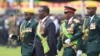 FILE: President Emmerson Mnangagwa and his deputy, Constantino Chiwenga at an inauguration event in Harare.