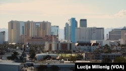 A view of the part of Las Vegas known as 'The Strip' from the UNLV campus.