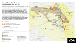 Iraq and Syria: ISIL’s Reduced Operating Areas as of April 2015