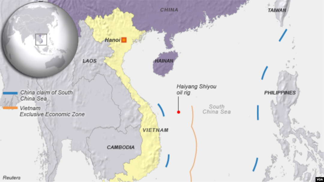 China, Vietnam oil rig dispute, near Paracel Islands