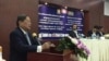 Khieu Kanharith, Minister of Information, speaks at the World Press Freedom Day in Phnom Penh, Cambodia, Wednesday, May 3, 2017. (Kann Vicheika/VOA Khmer)
