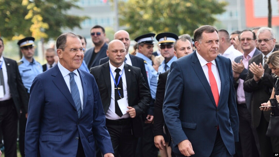 Sergej Lavrov sa predsednikom RS Miloradom Dodikom, 21. septembra 2018.