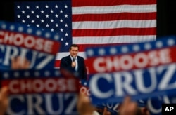 Republican presidential candidate Texas Senator Ted Cruz speaks during a campaign event in Green Bay, Wisconsin, April 3, 2016.