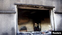 Une maison de Duma,près de Naplouse, en Cisjordanie, après une attaque d'extrémistes juifs présumés, 31 juillet 2015