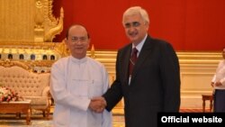 သမၼတနဲ႔ အိႏိၵယျပည္ပေရးရာဝန္ႀကီး ေတြ႔ဆံု ( Source- ႏိုင္ငံေတာ္သမၼတရံုး)