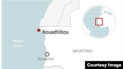 Lokasi terbaliknya kapal di Mauritania, 5 Desember 2019.