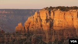 The sun sets on the Grand Canyon.