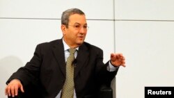 Israeli Defense Minister Ehud Barak gestures during the annual Security Conference in Munich February 3, 2013.