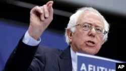 FILE - Democratic presidential candidate, Sen. Bernie Sanders, I-Vt, speaks during a campaign rally, May 2, 2016, in Fort Wayne, Indiana. 