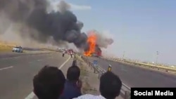 تصویری از انفجار که در شبکه‌های اجتماعی منتشر شده است.