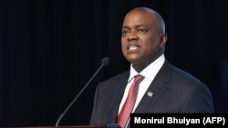 Le président du Botswana, Mokgweetsi Masisi à Gaborone le 1er novembre 2019. 