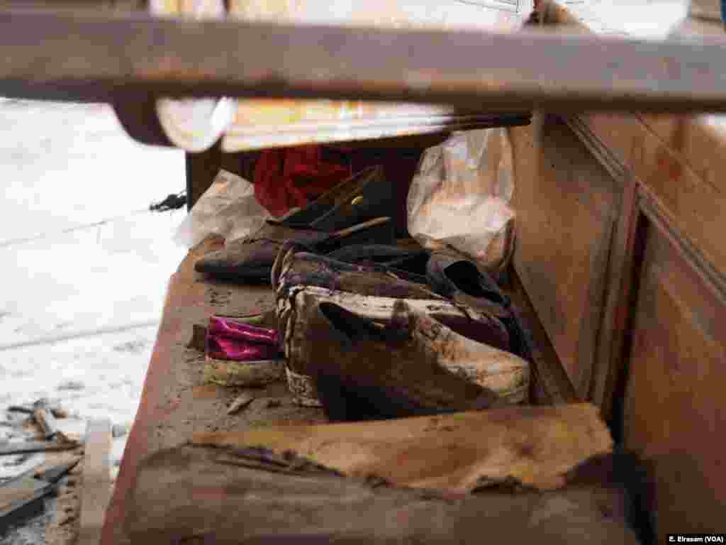 Shoes of injured are seen at the &ldquo;Botrosia&rdquo; church where the explosion took place in Cairo, Dec. 11, 2016. The explosion was on the women and children side of the church.