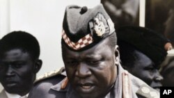 L'ex-dictateur ougandais Idi Amin Dada à Kampala, en juillet 1975. (AP Photo)