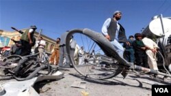 아프가니스탄 헤라트 시의 폭탄테러 현장(자료사진)