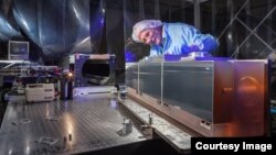 This photo shows testing of the European Southern Observatory's ESPRESSO spectrograph instrument. ESPRESSO is attached to the observatory's Very Large Telescope, which mapped information about the exoplanet WASP-76b.ESPRESSO is pictured undergoing testing