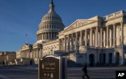 The Capitol is seen on the first day of a government shutdown, in Washington, Jan. 20, 2018.