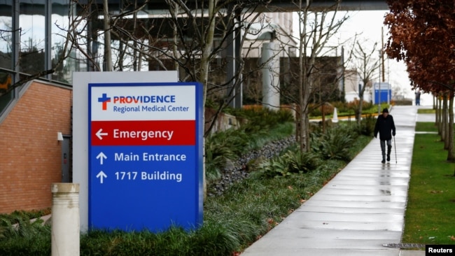 美国首例确诊新型冠状病毒感染者正在接受治疗的华盛顿州北普罗维登斯地区医疗中心。（2020年1月21日）