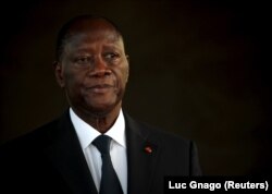 FILE - Ivory Coast's President Alassane Ouattara attends a news conference at the presidential palace in Abidjan, Ivory Coast, March 15, 2016.