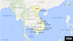 Peta wilayah Vietnam.