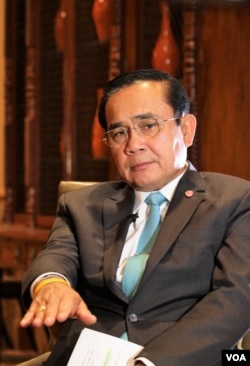 Thai PM Prayuth Chan-ocha speaks with VOA in Washington, DC, March. 31, 2016.