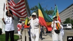 Protesters recently marched by the State Department demanding pressure for democratic change in Ethiopia