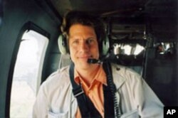 Hugh Pope aboard a U.S. helicopter over southern Iraq in 2003