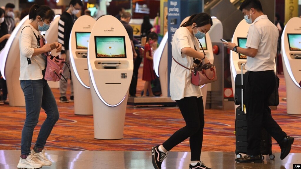 Một khu vực ở phi trường quốc tế Changi của Singapore trong thời gian diễn ra đại dịch.