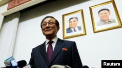 Đại sứ Ji Jae Ryong tại một cuộc họp báo hiếm có ở Bắc Kinh, ngày 29/1/2014.