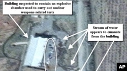 تصویری ماهواره ای از سایت نظامی پارچین که توسط مرکز مطالعات علوم و امنیت بین الملل در آمریکا منتشر شده است.