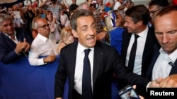 Nicolas Sarkozy, former head of the Les Republicains political party and a former French president, attends his first political rally since declaring his intention to run in 2017 for president, in Chateaurenard, France, Aug. 25, 2016.