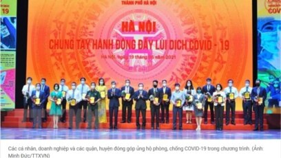 Chính quyền Hà Nội tổ chức chương trình quyên góp cho Quỹ vắc-xin COVID-19 hôm 19/6.