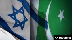 Bendera Pakistan dan Israel.