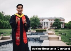 Avelino Ernestanto saat acara wisuda di Universitas Maryland. (Foto: Avelino Ernestanto)