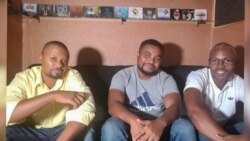 Azagaia, Escudo e DJ Sidney no dia da gravação da música Turno Nocturno na GM Record, Moçambique, 2017