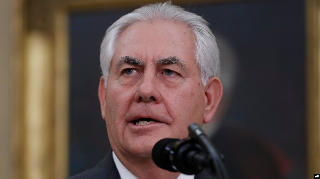 Ngoại trưởng Mỹ Rex Tillerson.