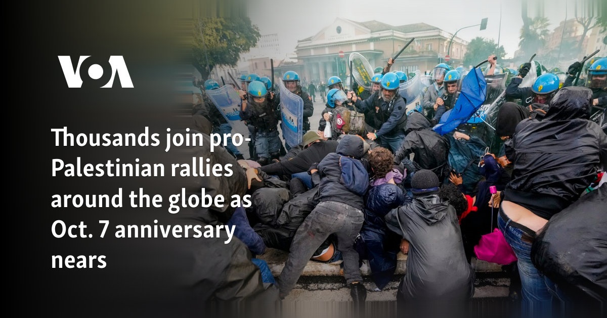 Thousands join pro-Palestinian rallies around the globe as Oct. 7 anniversary nears