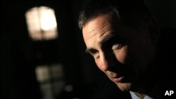 Corsica executive council head Gilles Simeoni answers reporters' questions after a meeting with France's then-prime minister, Manuel Valls, at the Hotel Matignon, in Paris, Jan. 18, 2016.