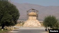 The tomb of Cyrus the Great, a revered King of the Persian Empire, is seen at Pasargadae outside Shiraz, south of Tehran, Iran, Sept. 24, 2007. 