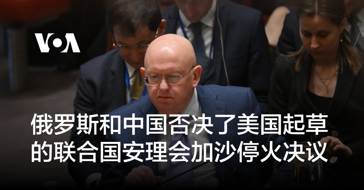 俄罗斯和中国否决了美国起草的联合国安理会加沙停火决议