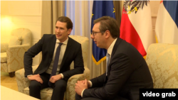 Ausitrijski kancelar Sebastijan Kurc i predsednik Srbije Aleksandar Vučić tokom susreta u Beogradu, 5. novembra 2018.