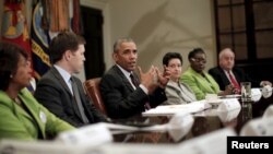 Presiden AS Barack Obama berbicara kepada media di Gedung Putih, Rabu (22/7).