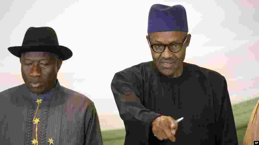 Goodluck Jonathan da Muhammadu Buhari, Maris 26, 2015.