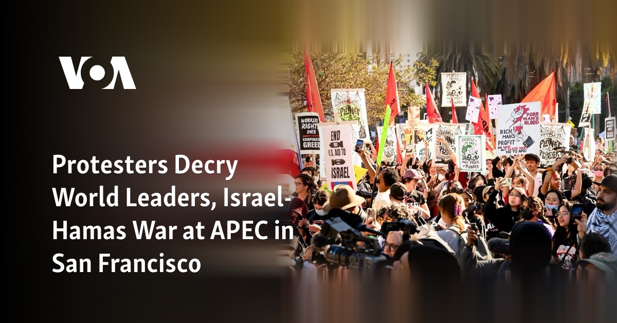 Protesters Decry World Leaders, Israel-Hamas War at APEC in San Francisco