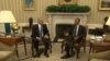 美國總統奧巴馬在白宮會見以色列總理內塔尼亞胡。