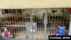 The condition of dozens of men who were found in cages behind the house of the Langkat Regent issued a Plan for Warring the Winds on Monday (24/1).  (Courtesy: Migrant Care)