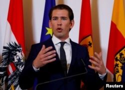 Austrian Chancellor Sebastian Kurz attends a news conference in Vienna, Austria July 3, 2018.