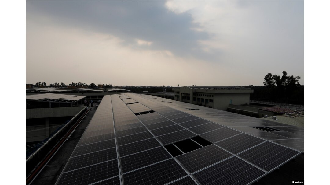 Solar panels on the roof of Pingtung prison in Pingtung, Taiwan, Feb. 15, 2017.